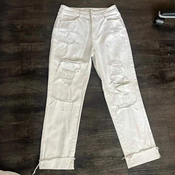 Pacsun high rise ripped mom white jeans - Picture 2 of 2